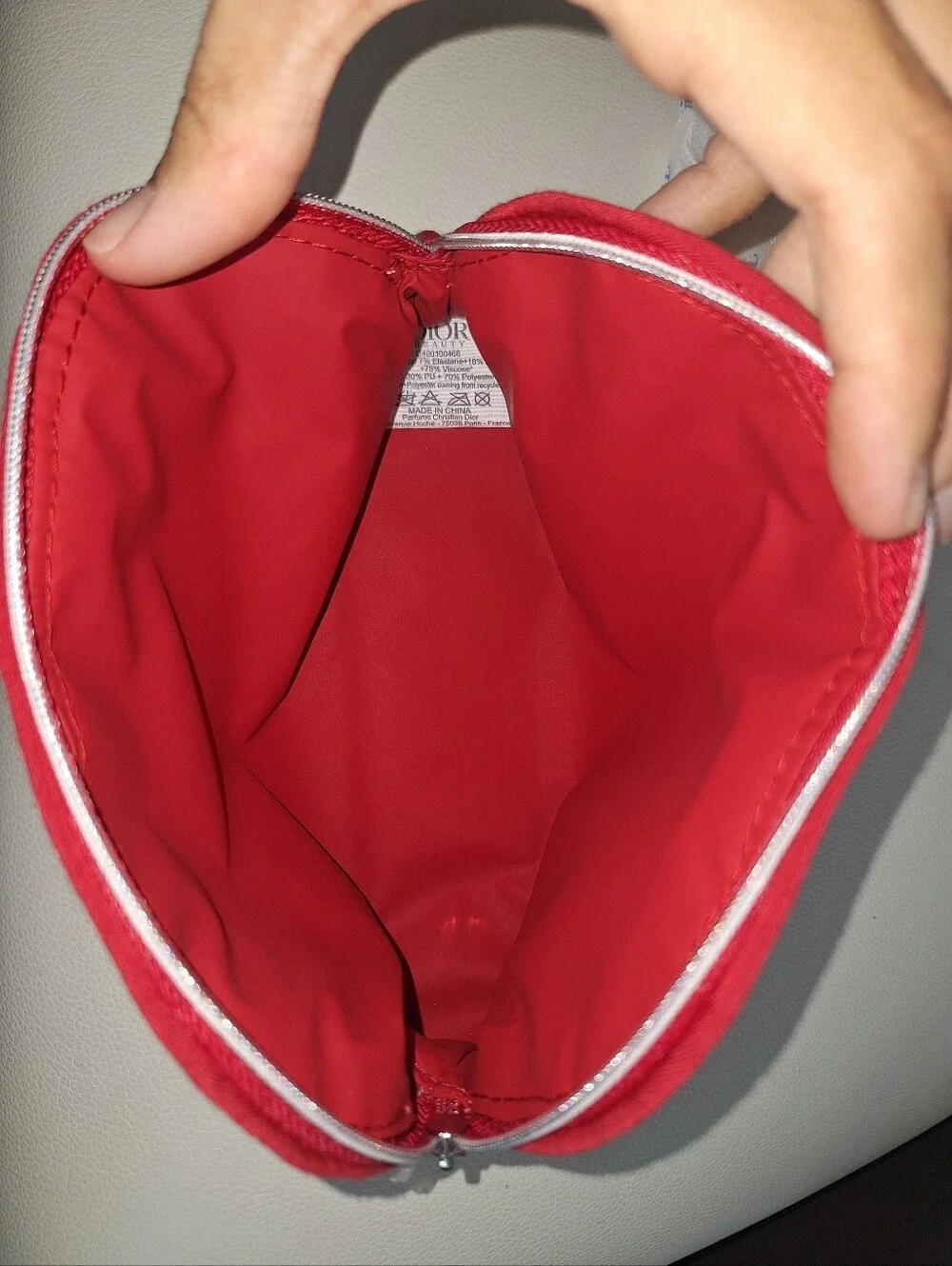 Christian Dior Red Cosmetic Pouch NWOT